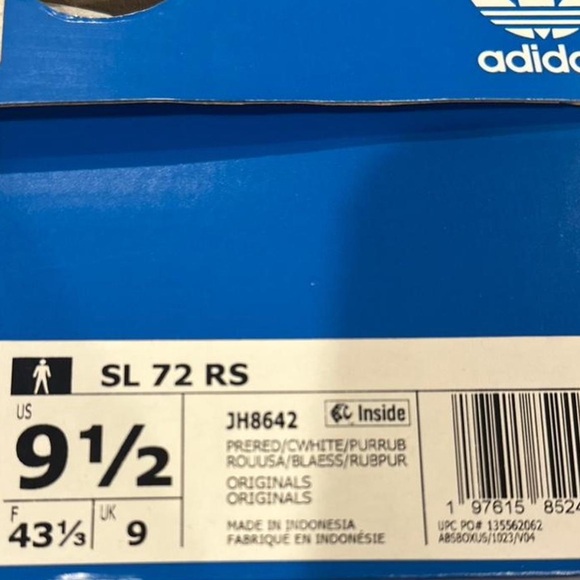 NWT Deadstock Adidas Men's SL 72 RS Size US 9.5 Men’s/ UK 9 - Picture 5 of 5